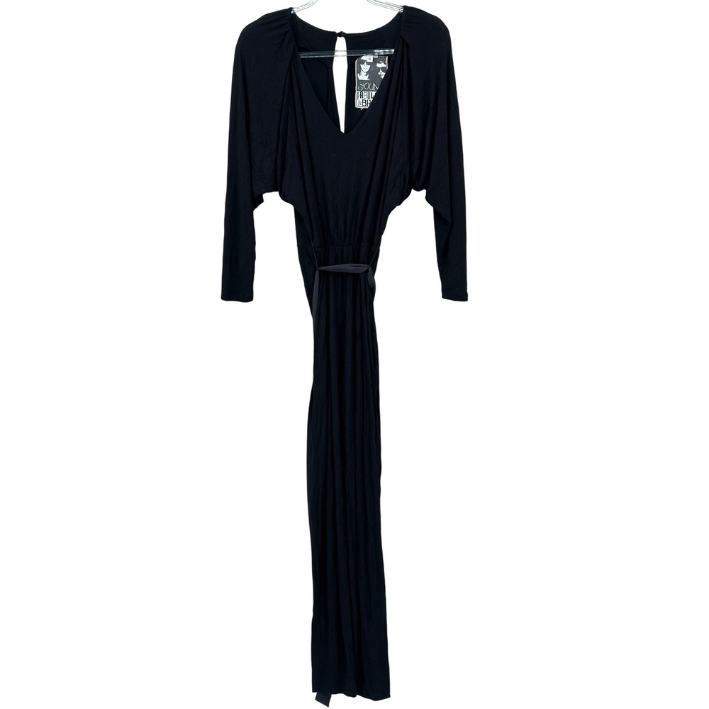 Young Fabulous & Broke Jumpsuit Womens Small Black V-Neck Belted‎ Minimalist